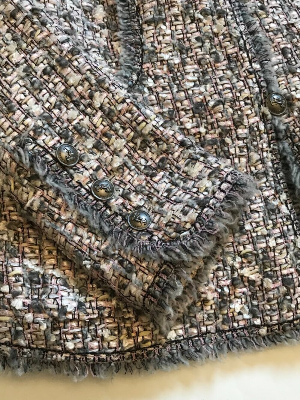 Chanel Lesage Tweed Blazer Jacket Womens 40 US 6 Pink Gray Vintage 2004 Runway - Picture 8 of 14